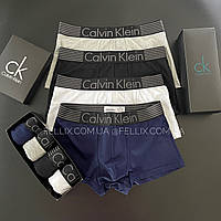 Мужские Трусы Боксерки Кельвин Кляйн Разноцветные Боксе Calvin klein striped, набор 4шт. Размер M Fellix