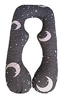 Подушка для беременных и кормления, холлофайбер, серого цвета Universal 8-образная Лежебока