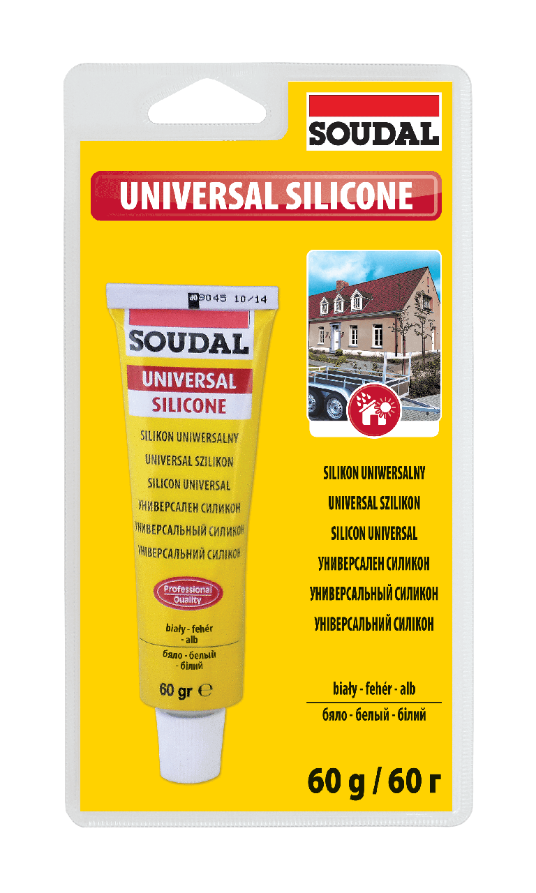 Soudal Силікон універсальний - герметик кислотного затвердіння (Безбарвний), 60 мл