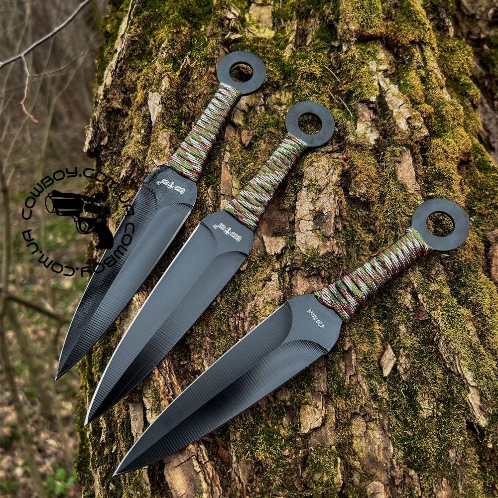 Набір мететальних ножів (3в1) японські кунаї "Cамурай", фото 1