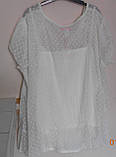 Батистовая блуза кольору пудри з дорогим мереживом і нижнім топом Sheego, фото 3