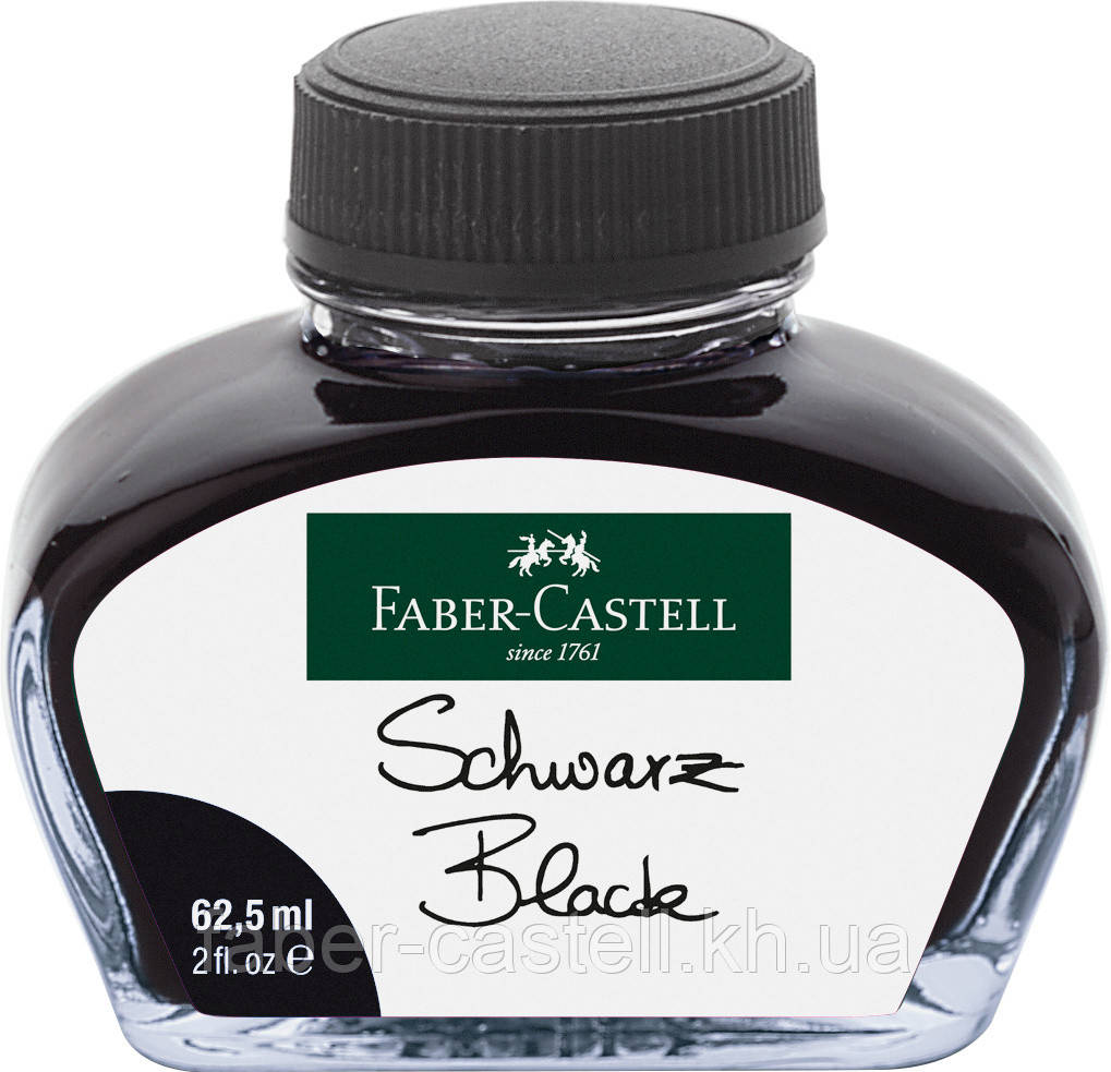 Чорнило для перових ручок Faber-Castell Fountain Pen Ink Bottle Black, 62,5 мл, колір чорний, 149854