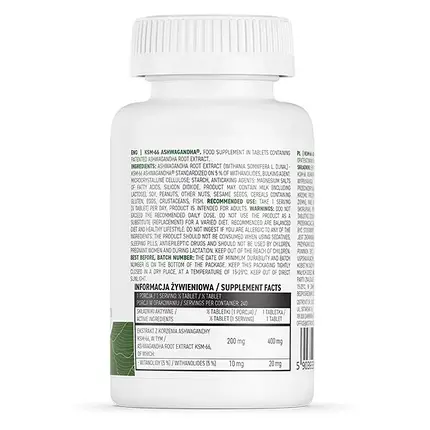 Екстракт кореня OstroVit Ashwagandha KSM-66 120 tabs, фото 3