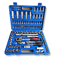 Набор инструментов 108 ед Piece tool set в кейсе, Набор головок бит и рожковых ключей 1/2", 1/4"