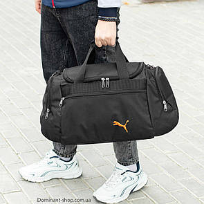 Чоловіча спортивна сумка чорна для поїздок і тренувань містка Pum TALES Orange на 36L