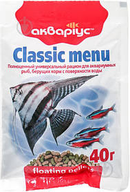 Корм Акваріус Класік меню плаваючий для великих рибок 40г