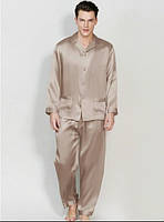 Пижама мужская шовкова колір бежевий капучіно (розмір S- XXXL 44-54)