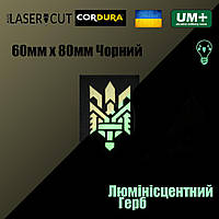 Шеврон на липучке Laser Cut UMT Герб 60х80мм Кордура люминисцентный Чорный