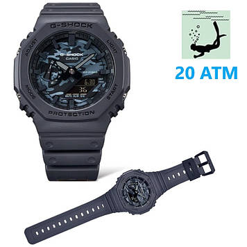 Годинник наручний чоловічий Casio G-Shock GA-2100 оригінал, годинник водонепроникний 200 м протиударний з підсвічуванням