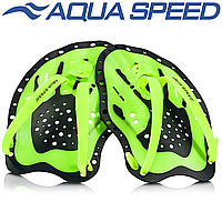 Лопатки кистевые для плавания лопатки на руки для плавания Aqua Speed SWIM PADDLE, зеленые
