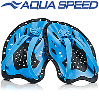 Лопатки кистевые для плавания лопатки на руки для плавания Aqua Speed SWIM PADDLE, синие