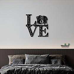 Панно Love&Bones Австралійська вівчарка 20x20 см - Картини та лофт декор з дерева на стіну.