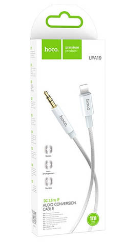 Кабель Hoco AUX UPA19 digital audio conversion cable Lightning White, фото 3