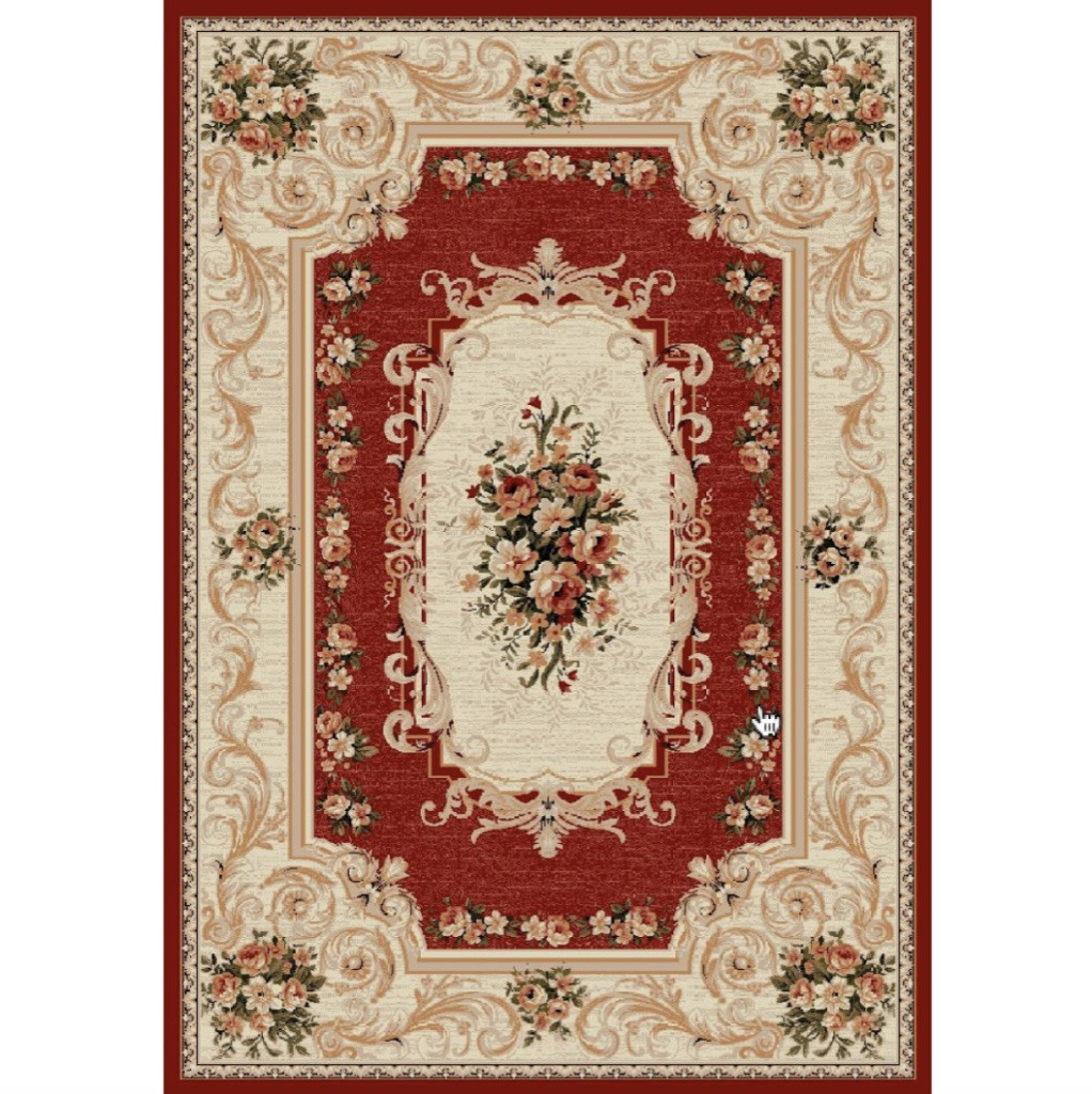 Килим 1,50*2,30 червоний з квітами LOTOS 535/210