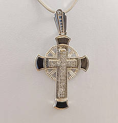 Хрест із білого золота з діамантами 42040000