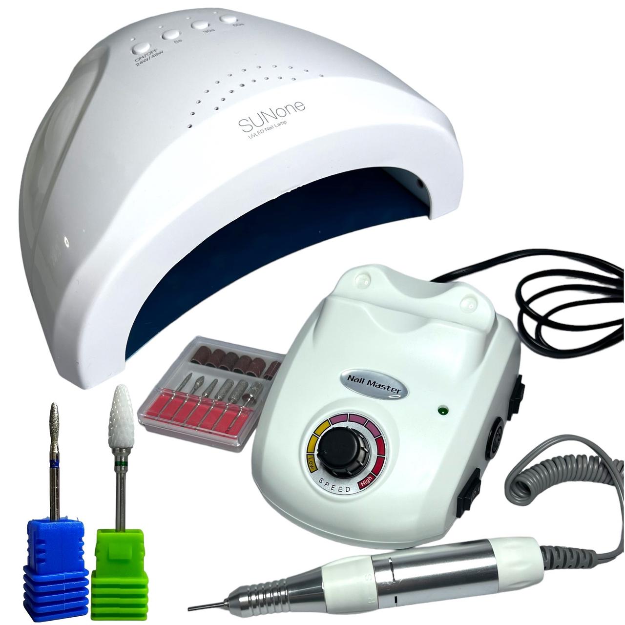 Набір для манікюру лампа  48 вт, фрезер 65 вт + насадки
