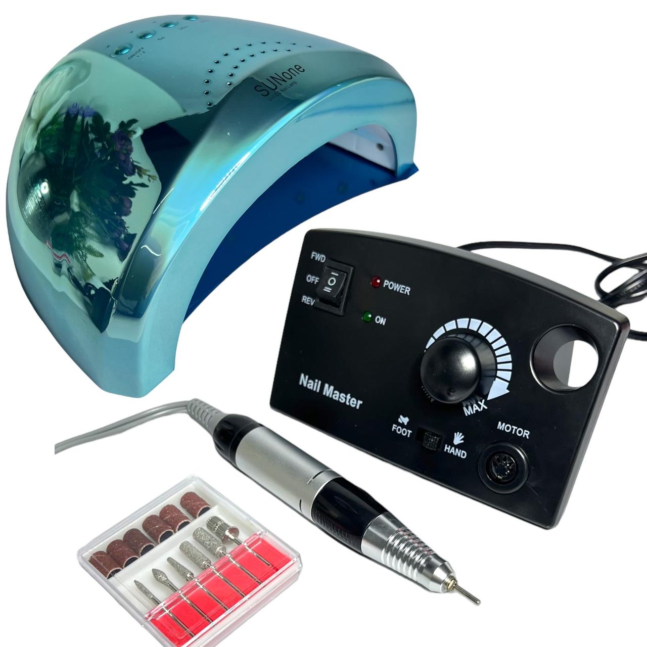 Стартовий набір для манікюру лампа дзеркальна 48 вт + фрезер 35000 об/хв