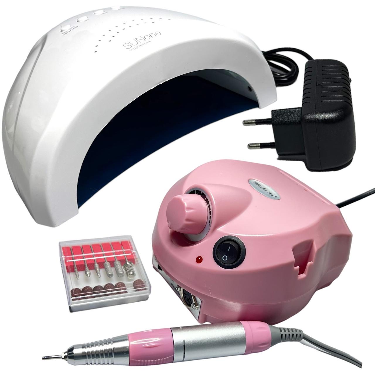 Набір для манікюру 2 в 1 лампа  48 вт та фрезер 45вт 35000 об/хв