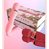 Двосторонній вібратор Night stories USB - Рожевий - Вібратори, фото 5