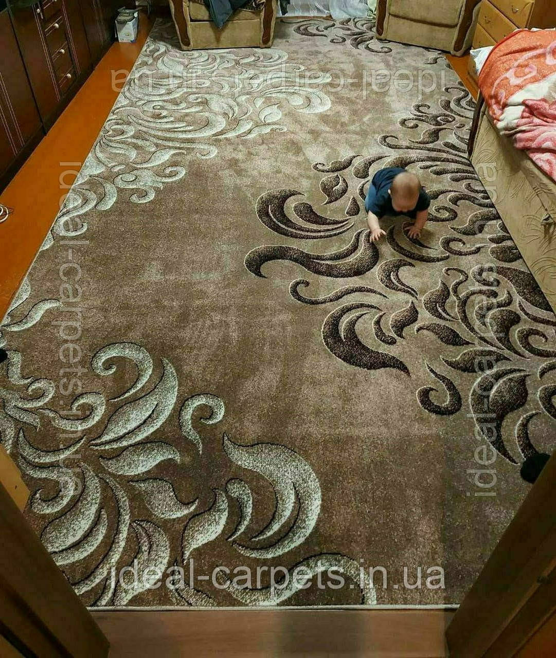 Доріжка на відріз Mira Бежевий Завиток! Короткий ворс 24031-234