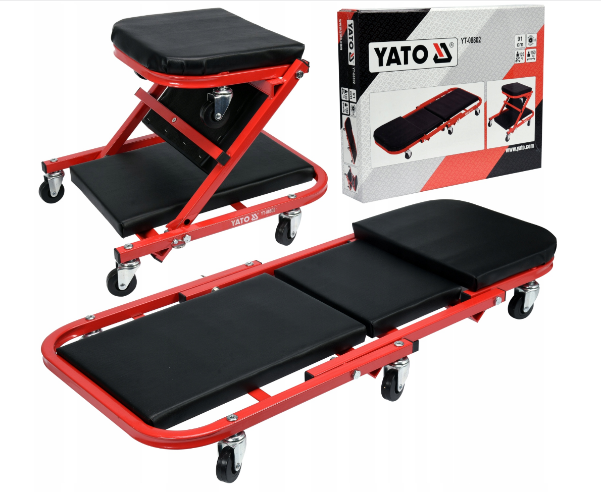 Лежак-стілець підкатний для авторемонту 2 в 1 YATO YT-08802 (Польща)