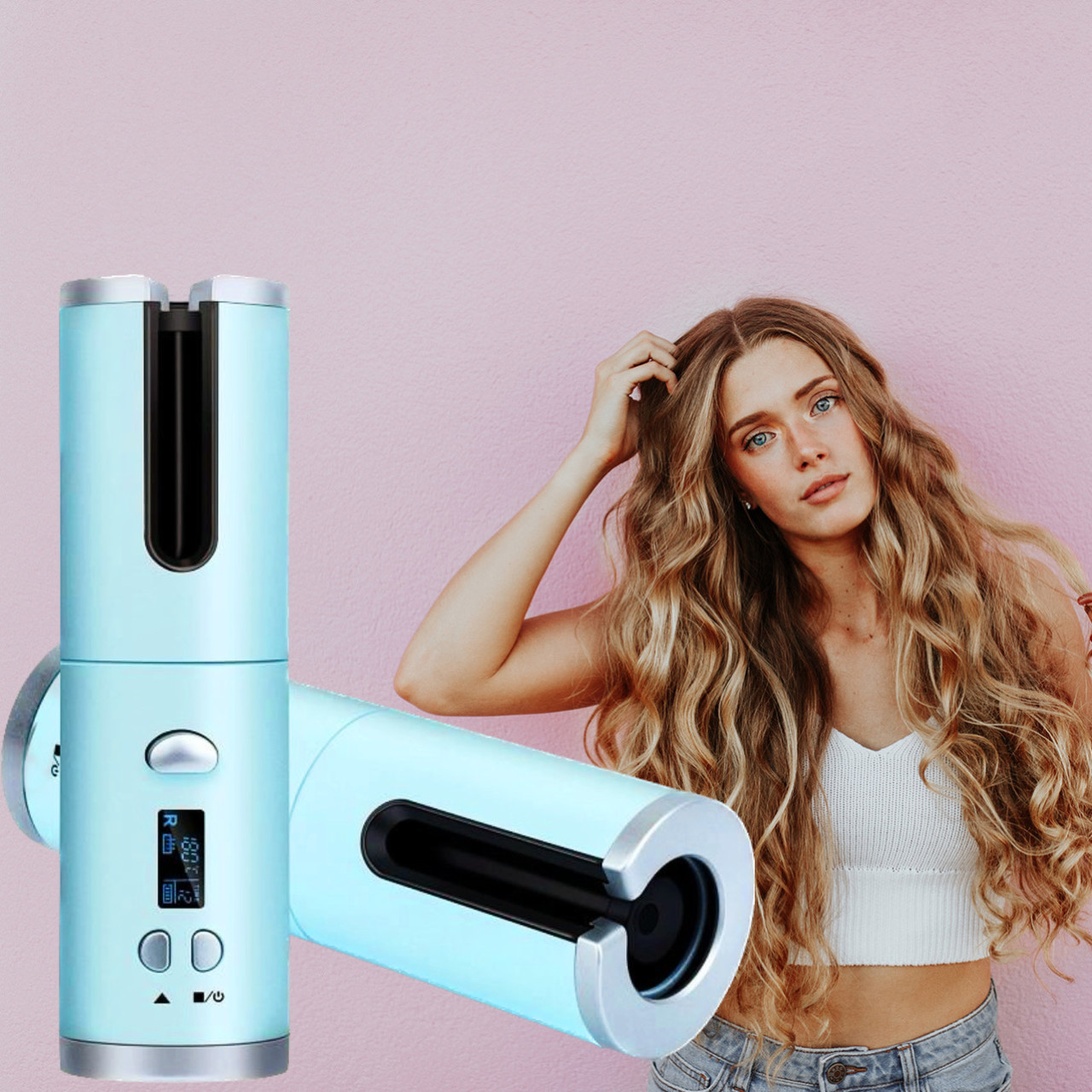 Бездротовий стайлер для завивання та укладання волосся Ramindong Hair curler RD-060 ⁇ Автобігуді Blue