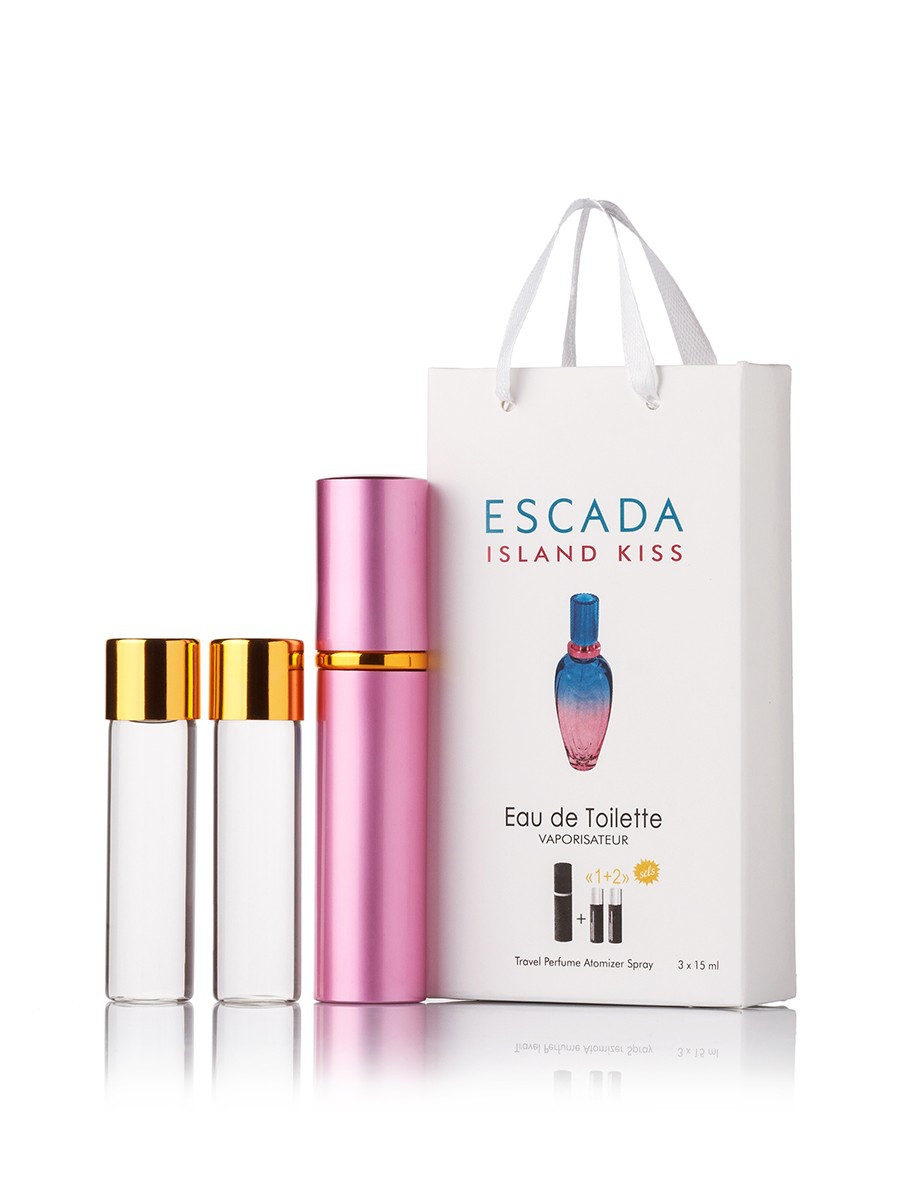 Парфум-спрей з феромонами ESCADA ISLAND KISS EDT 3Х15 ML в подарунковій сумочці.