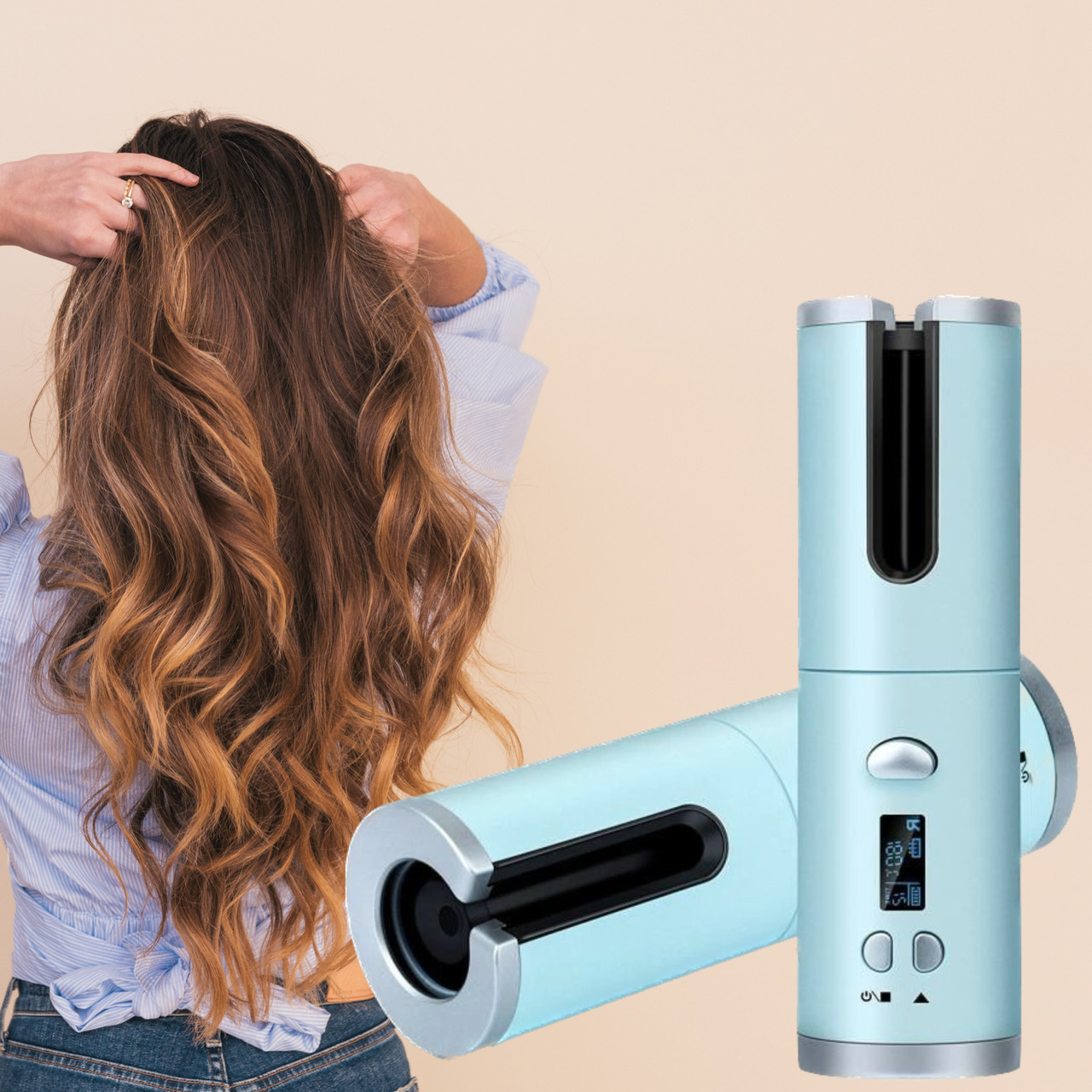 Бездротовий стайлер для завивання та укладання волосся Ramindong Hair curler RD-060 <unk> Автобігуді Blue