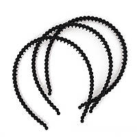 Обруч для волос черные бусинки