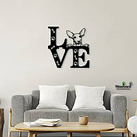Панно Love&Paws Карликовый пинчер 20x20 см - Картины и лофт декор из дерева на стену.