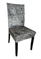 Декоративный чехол на стул унивасальный натяжной велюровый цвет Бетон защитный текстиль