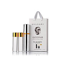 МИНИ-ПАРФЮМ С ФЕРОМОНАМИ ЖЕНСКИЙ BVLGARI OMNIA CRYSTALLINE EDT 3X15ML парфюм-спрей мини в подарочной сумочке.