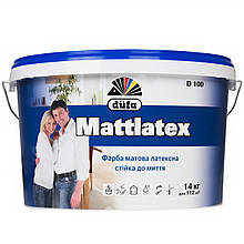 Фарба для стін легко миється водоемульсійна Dufa Mattlatex D100 1,4 кг Фарба латексна інтер'єрна матова