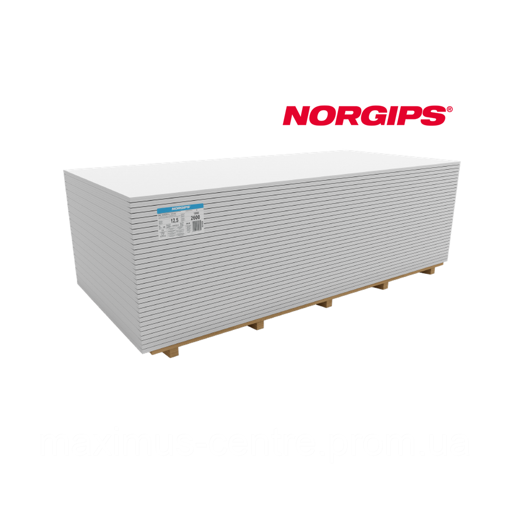 Гипсокартонная плита Norgips GKB, 2500×1200×12.5 мм, стандартная - фото 3 - id-p1817724701