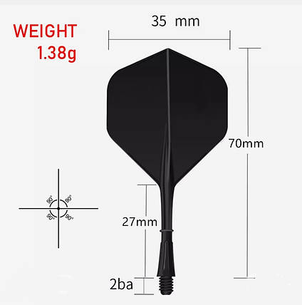 Набір оперень для дротиків дартс 3 штуки, фото 1