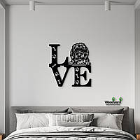Панно Love&Paws Староанглийская овчарка 20x20 см - Картины и лофт декор из дерева на стену.