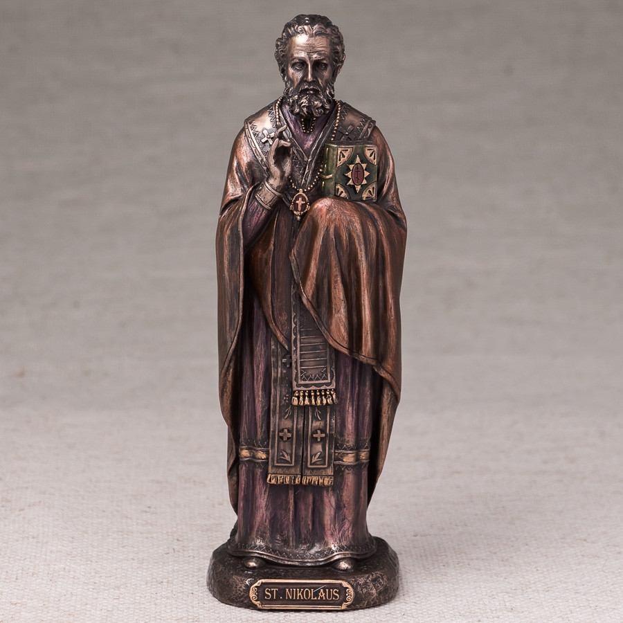Статуетка Veronese Святий Миколай 16х6 см полістоун з бронзовим покриттям 02443A4