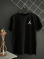 Мужская футболка Jordan черная летняя хлопковая , Спортивная футболка Джордан черная стрейч-коттон