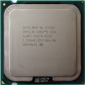 Процесор Intel Core 2 Duo E7200 2.53 GHz / 3M / 1066 (SLAPC) s775, tray