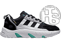 Мужские кроссовки Adidas ZX 22 Boost Black White Green ALL11100