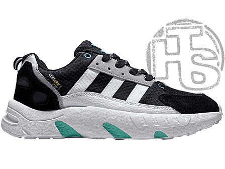 Чоловічі кросівки Adidas ZX 22 Boost Black White Green ALL11100, фото 1
