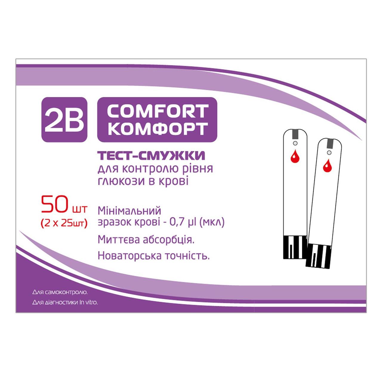 Тест-смужки 2B COMFORT 50 штук