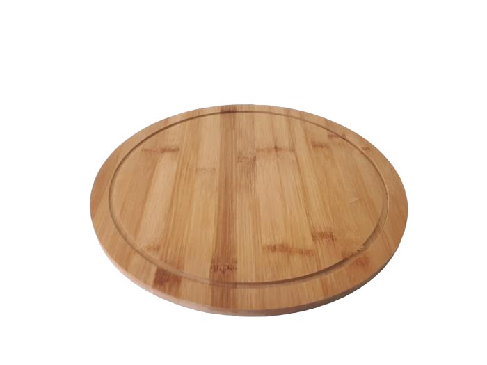 Дошка для піци бамбук кругла Дошка обробна з бамбука Підставка для піци D 36 cm T=1,4 cm