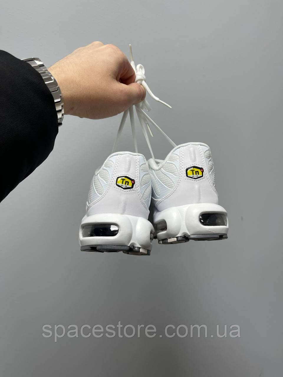 Купить Мужские Кроссовки Nike Air Max Plus TN White белые кожаные найк ...