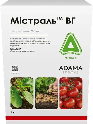 Гербіцид Мистраль (метрибузин 700 г/кг) Адама (1 кг), фото 2