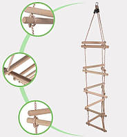 Трикутна драбинка дерев'яна для дітей підвісна WCG Planetsport