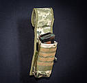 Підсумок двойний з клапаном закритого типу (рожки АК, РПК) кордура піксель, фото 5