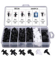 Універсальний автомобільний набір кліпс 6 різновидів 100 шт. у коробці JB