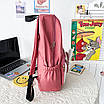 Рюкзак у корейському стилі з іграшкою зайчик водонепроникний унісекс для ноутбука навчання, фото 8