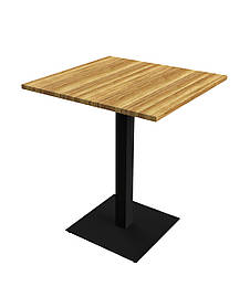 Квадратний стіл для вулиць "Серія 1" з ламелей ясена та металу